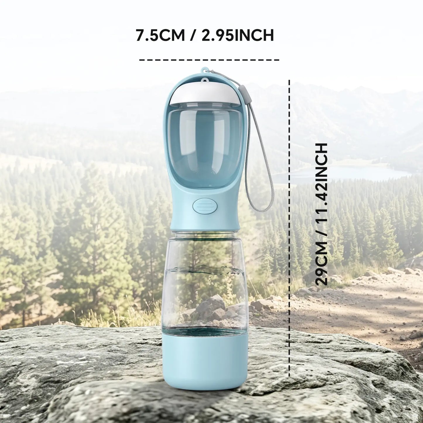 Ultimate Portable 3-In-1 Dog Water Bottle with Food Container & Built-In Poop Bag Dispenser - Perfect for Hiking & Walking