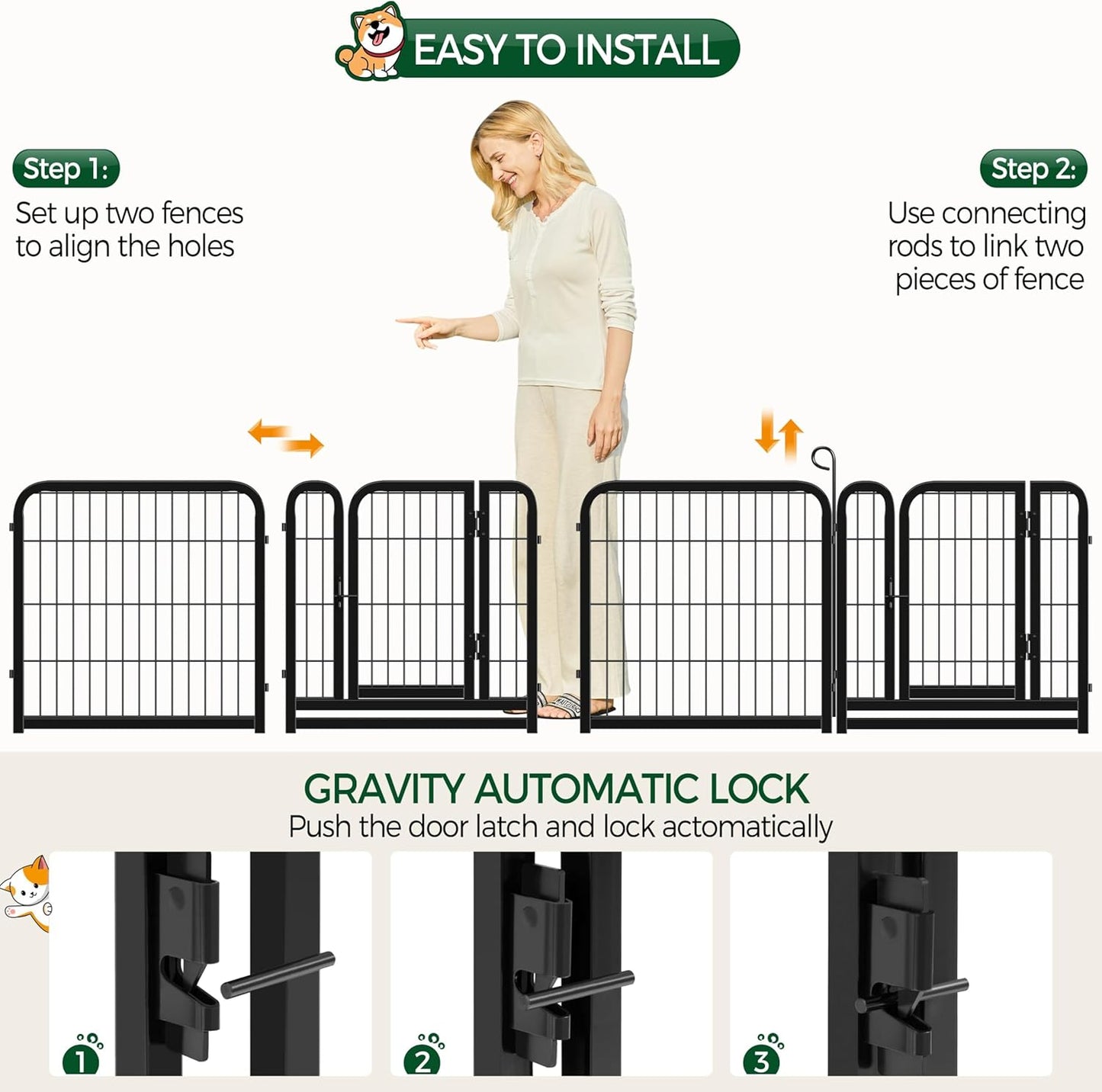 Yaheetech 24-Inch 16-Panel Heavy-Duty Metal Dog Playpen - Perfect for Outdoor Adventures, Easy Tool-Free Setup, and Ideal for Small Dogs and Puppies