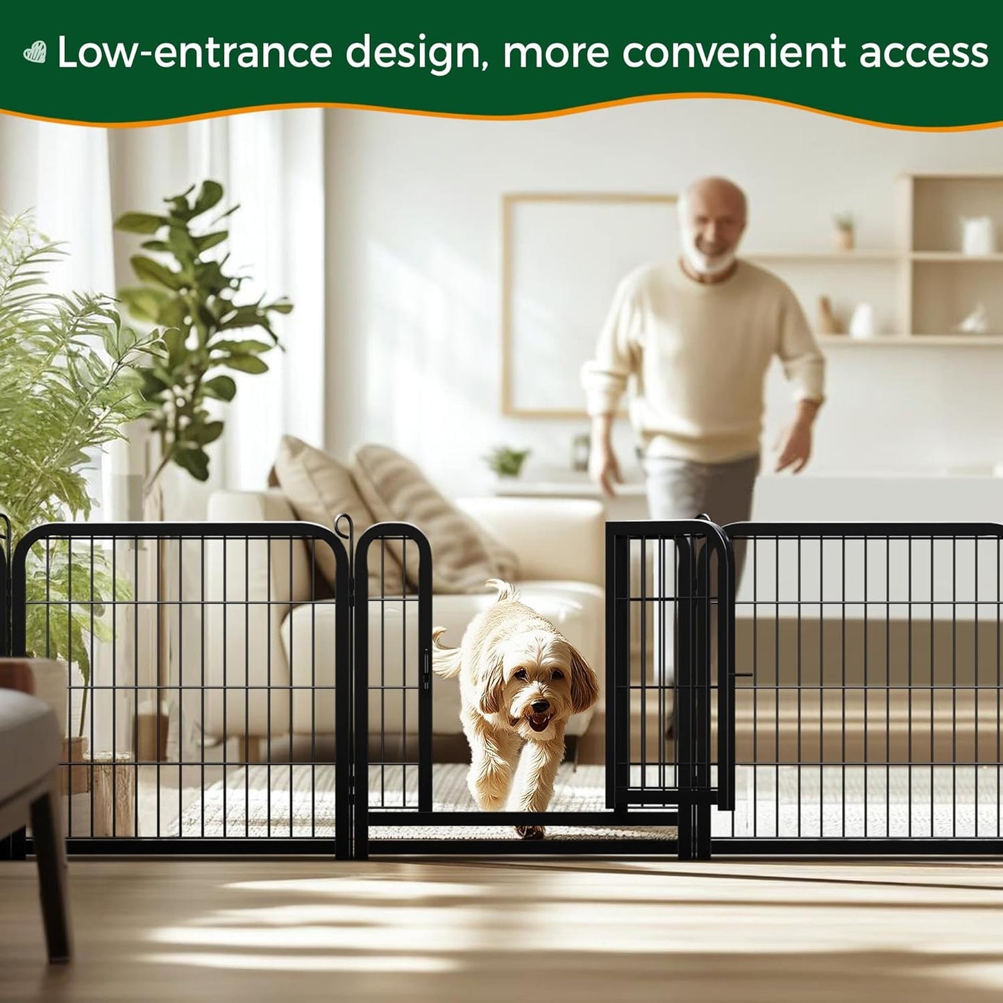 Yaheetech 24-Inch 16-Panel Heavy-Duty Metal Dog Playpen - Perfect for Outdoor Adventures, Easy Tool-Free Setup, and Ideal for Small Dogs and Puppies