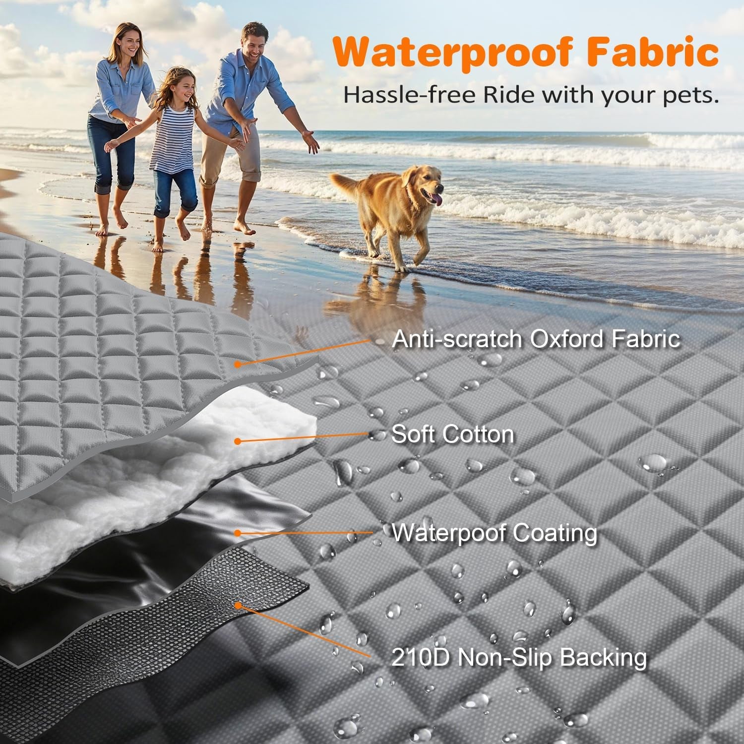 Ultimate 4-in-1 Dog Car Seat Cover: Waterproof Hammock with Mesh Window for Back Seat Protection in Cars, SUVs & Mid-Size Trucks