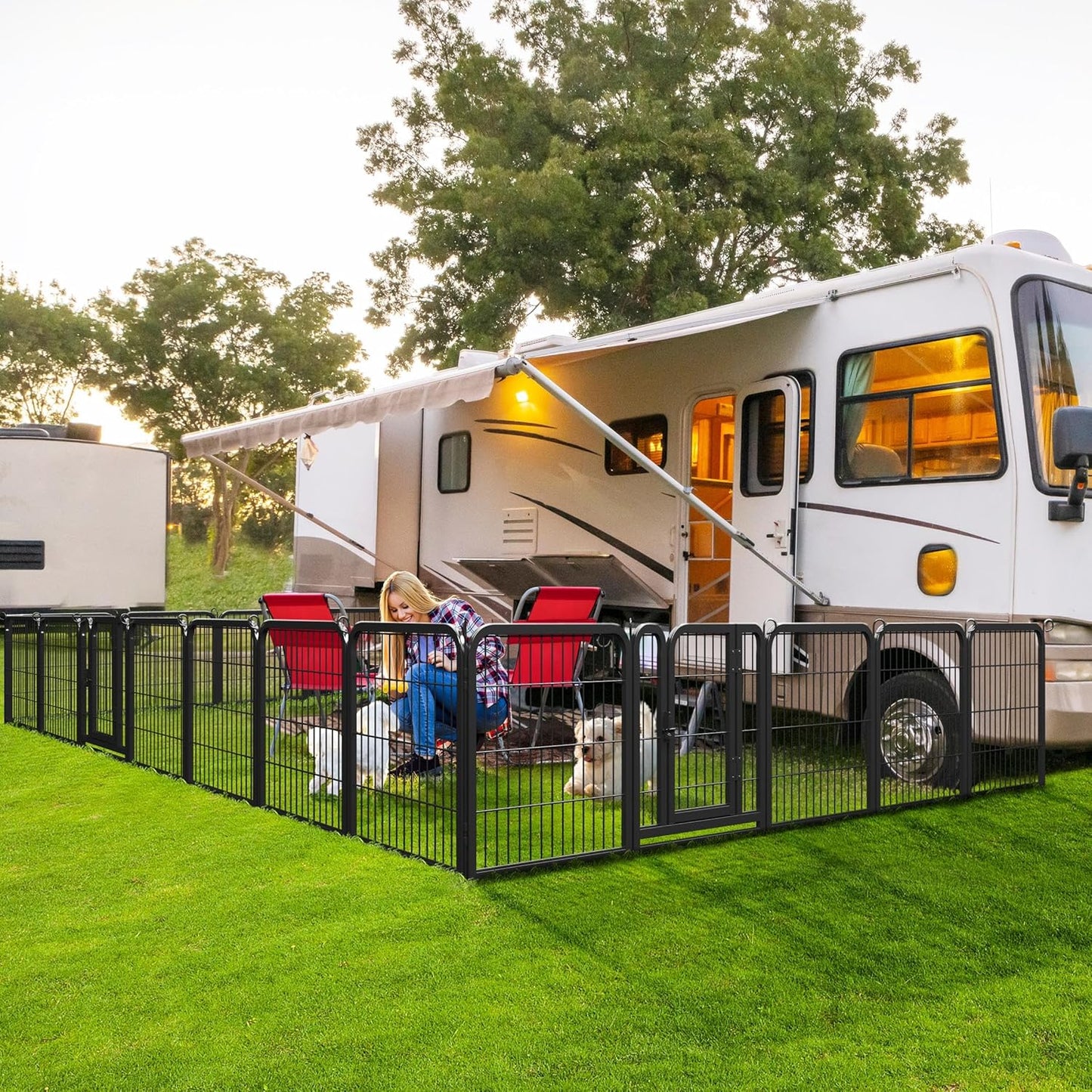Yaheetech 24-Inch 16-Panel Heavy-Duty Metal Dog Playpen - Perfect for Outdoor Adventures, Easy Tool-Free Setup, and Ideal for Small Dogs and Puppies