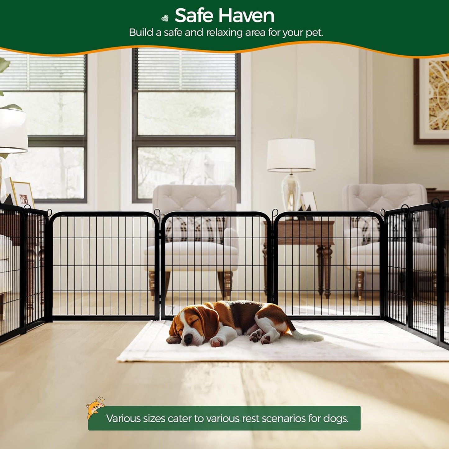Yaheetech 24-Inch 16-Panel Heavy-Duty Metal Dog Playpen - Perfect for Outdoor Adventures, Easy Tool-Free Setup, and Ideal for Small Dogs and Puppies