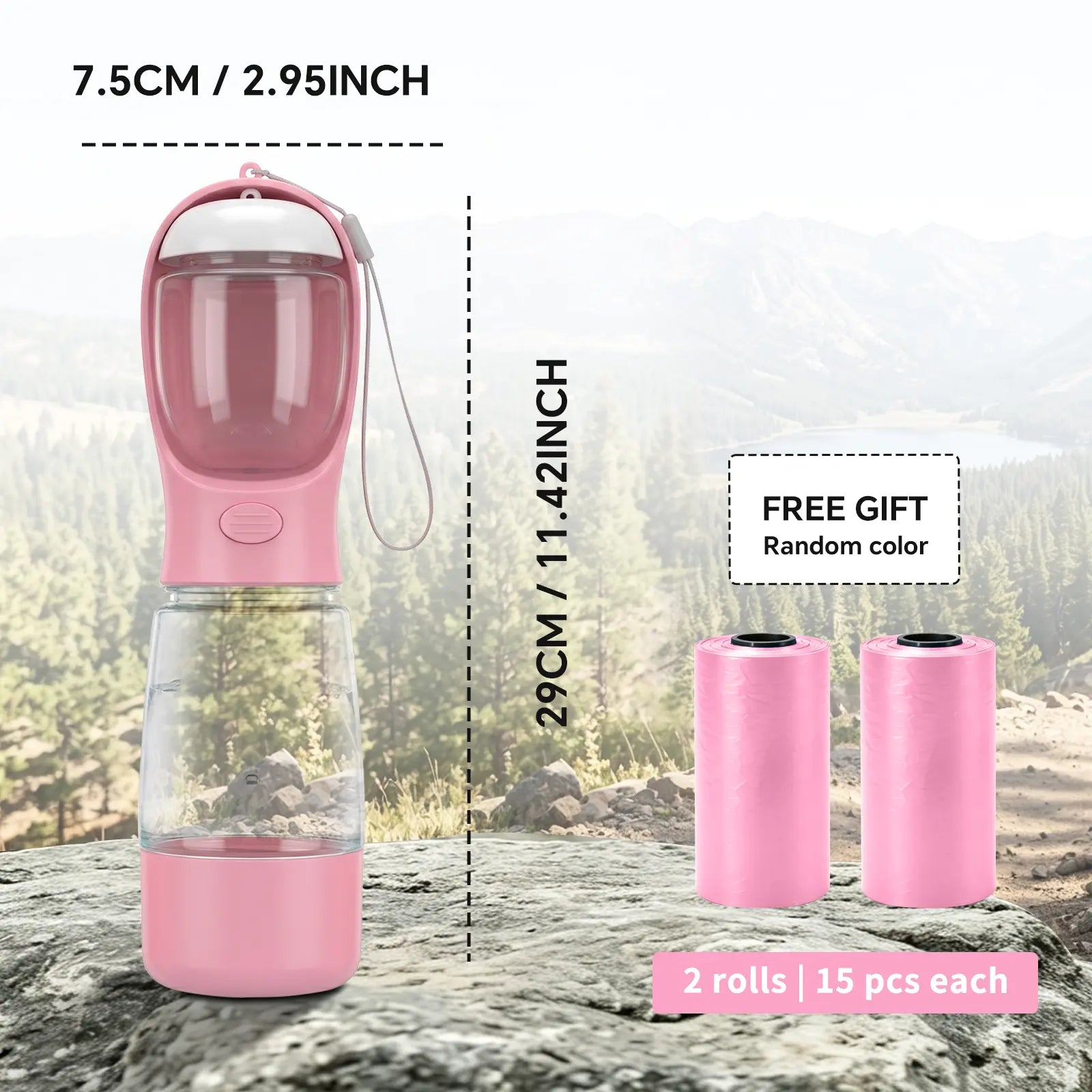 Ultimate Portable 3-In-1 Dog Water Bottle with Food Container & Built-In Poop Bag Dispenser - Perfect for Hiking & Walking