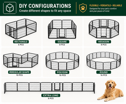 PlayPaws™ Playpen — 16-Panel Foldable Dog Playpen