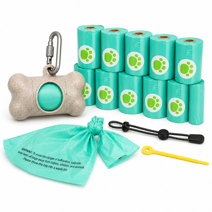 CleanClip waste bag dispenser clipped to a dog leash
