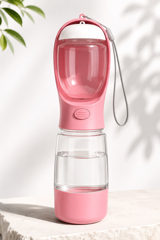 PawFlow 3-in-1 dog travel water bottle, closed view