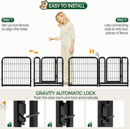 Yaheetech 24-Inch 16-Panel Heavy-Duty Metal Dog Playpen - Perfect for Outdoor Adventures, Easy Tool-Free Setup, and Ideal for Small Dogs and Puppies