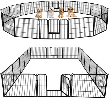 Yaheetech 24-Inch 16-Panel Heavy-Duty Metal Dog Playpen - Perfect for Outdoor Adventures, Easy Tool-Free Setup, and Ideal for Small Dogs and Puppies