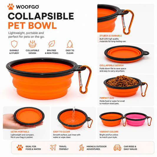 Adventure Bowl collapsible dog bowl open and filled with water